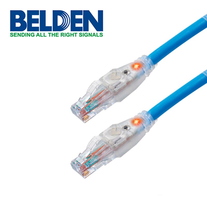 Patchcord Utp Cat6a Traceable Con Luz Led Belden Cat1106007 Forro Pvc Azul Cmrriser 4 Pares Calibre Conductor 24 Awg 100 Cobre U