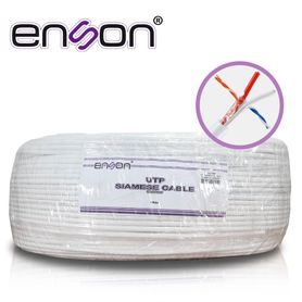 cable utp siames enson 51101w500 4c para datos y dos cables calibre 18awg rojo y negro para alimentación disenado para su uso e