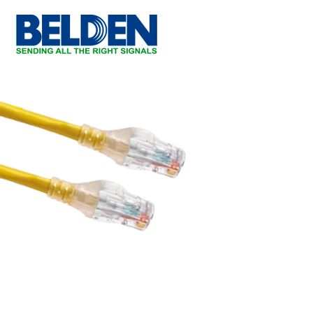 Patchcord Utp Cat6a Belden Ca21104004 Forro Pvc Amarillo Cmrriser 4 Pares Calibre Conductor 24 Awg 100 Cobre Uso Interior Esquem