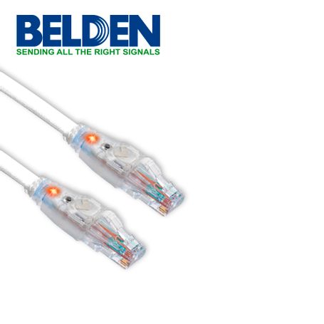 patchcord utp cat6 traceable con luz led belden c6t1109010 forro pvc blanco cmrriser cmrriser 4 pares calibre conductor 24 awg 