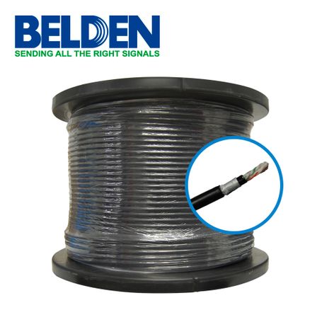 cable utp cat6a belden osp6au 0101000 forro polietileno planta externa osp negro 4 pares con gel 500 mhz calibre 23 awg 100 cob