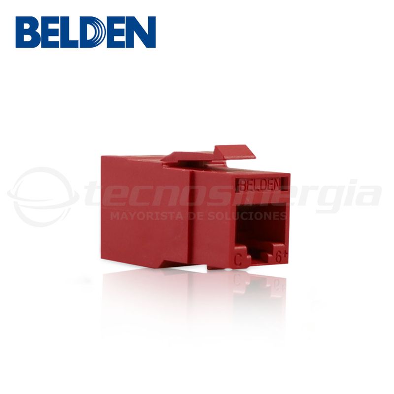 Conector Modular Jack Rj45 Cat6 Revconnect Belden Rv6mjkurds1  Estilo Keyconnect Rojo Compatible Con Faceplate Ax102660ax102655a