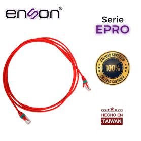 patchcord rj45 cat6 enson epro6pc210rd de 210cm cat6 color rojo ultradelgado ideal para terminados en patchpanel de alta densid