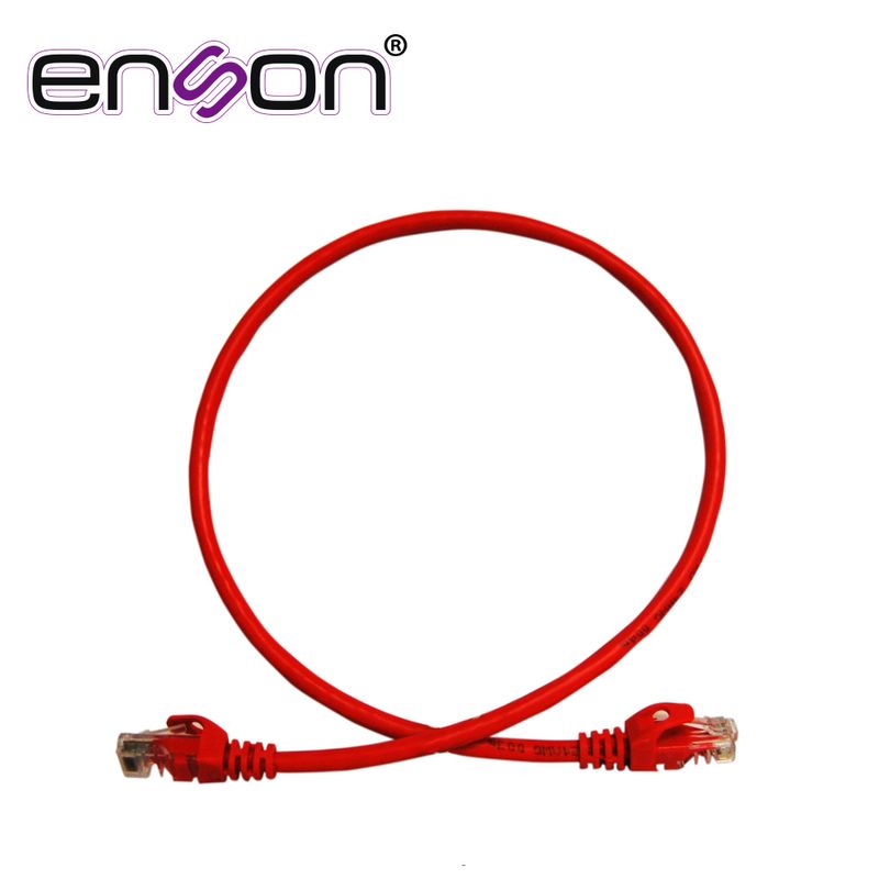 Patchcord Utp Enson P6006r Serie Pro 100ii 100 Cobre Color Rojo 60cm Para Mejor Identificacion De Soluciones En Racks Y Gabinete