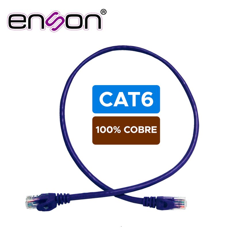 Patchcord Utp Enson P6006p Serie Pro 100ii 100 Cobre Color Morado 60cm Para Mejor Identificacion De Soluciones En Racks Y Gabine