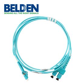 jumper de fibra optica belden fp3ldsd002m forro pvc color aqua flamabilidad ofnr riser tipo de fibra multimodo om3 50125 micras