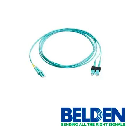 jumper de fibra optica belden fp3ldsd003m forro pvc color aqua flamabilidad ofnr riser tipo de fibra multimodo om3 50125 micras