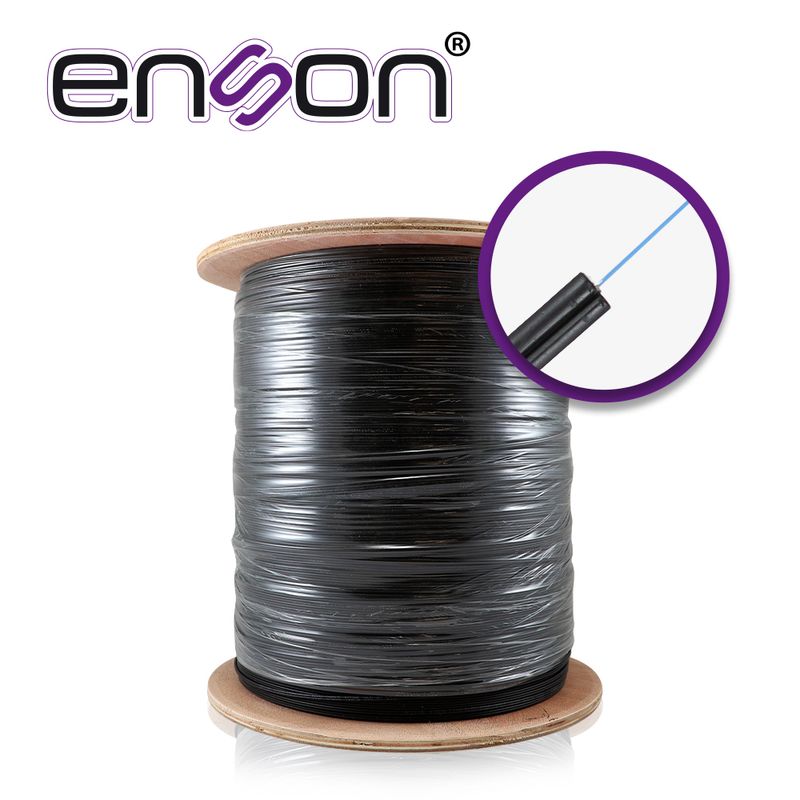 Cable De Fibra Optica Drop Mono Modo De 1000m  Enson Ensdf1cos2 1 Hilo 9/125 Micras Os2 Ideal Para Gpon Uso Interior 