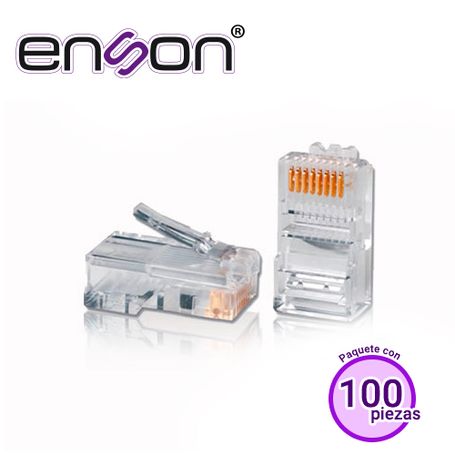 Conector Rj45 Cat5e Enson Ensplcat5e 8 Pines De Cobre Paquete 100piezas