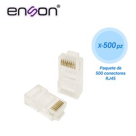 paquete de 500 conector rj45 para cable utp cat6 enson rj45cat6 de 8 pines velocidad de hasta 1000mbps