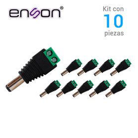 kit 10 conectores de corriente macho 10x ensmc01 enson tipo jack 35 mm para alimentar camaras cctv o realizar empalme de cablea