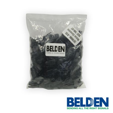 bota de 7 mm belden cb7mmbkb100 para plug rj45 hecho en campo 100 pza negro