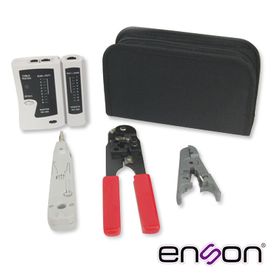 kit completo enson ensktcb pinzastester incluye probador de cableado pinza crimpeadora rj45 pinza peladora utpstp   maletin tra