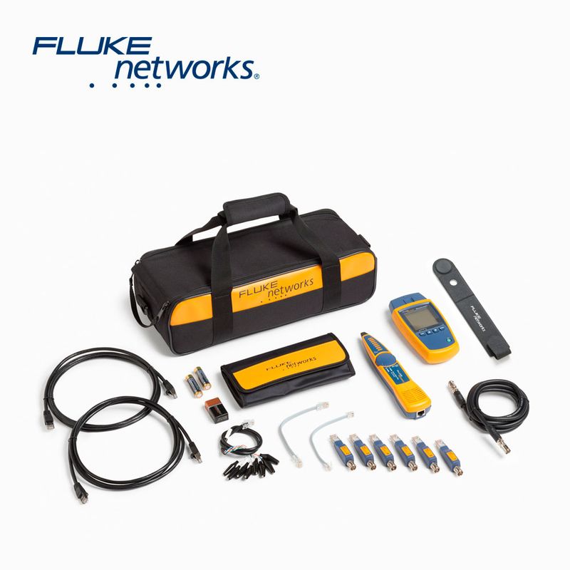 Kit Profesional Tester De Red Microscanner 2 Fluke Networks Ms2kit Para Comprobación De Redes De Voz Datos Y Video Pantalla Lcd 