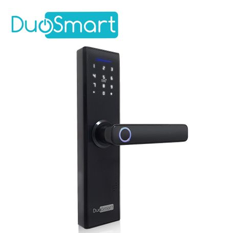 cerradura biometrica wifi 24 ghz duosmart f20 acepta tarjetas mf huella digital contrasena y llave  con puerto de alimentacion 