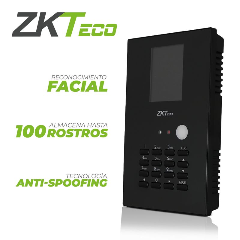 Terminal De Asistencia Con Reconocimiento Facial Inteligente Zkteco Lface10 Para Interior  Almacena Hasta 100 Rostros / 50000 Ev