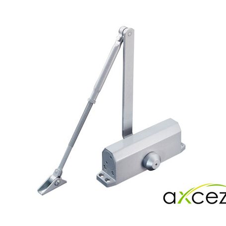 brazo cerrador de puertas axdoorc120 marca axceze puede cerrar una  puerta de hasta 120 kg  instalación en interiores fácil ins