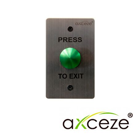 botón liberador axceze axb60 boton tipo push con forma de hongo en color verde fabricado en acero inoxidable  medidas 115x70x25