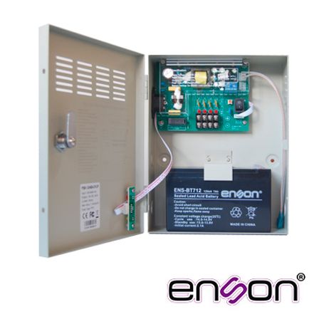 kit de fuente enson psb1204b contiene una fuente tipo caja psb1204backup de 12v 3a y una bateria ensbt412 ideal para iniciar un