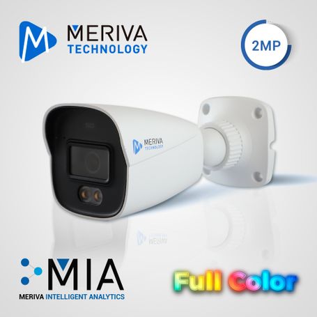 cam ip bullet meriva technology mobfc200f  2mp  serie full color  h265  28mm  30m led luz blanca  slot micro sd hasta 256gb  mi