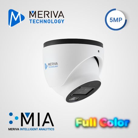 cam ip domo meriva technology mtdfc500fa  5mp  serie full color  h265  28mm  30m led luz blanca  slot micro sd hasta 256gb  mic