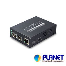 convertidor de medios de fibra óptica dual a utp  planet gt1205a 2 puertos fibra optica sfp velocidad de transmision 1000mbps 1