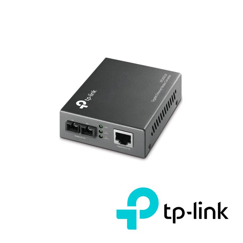 Convertidor De Medios Utp A Fibra Óptica Multimodo Tplink Mc200cm Hasta 500 Metros Con Fibra 50/125 Micras 1 Puerto Rj45 1000mbp