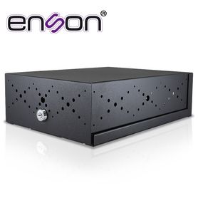 gabinete de seguridad enson lince13 para dvr movil 380x270x115mm con ventilador color negro compatible con la serie mx1n y mm1n