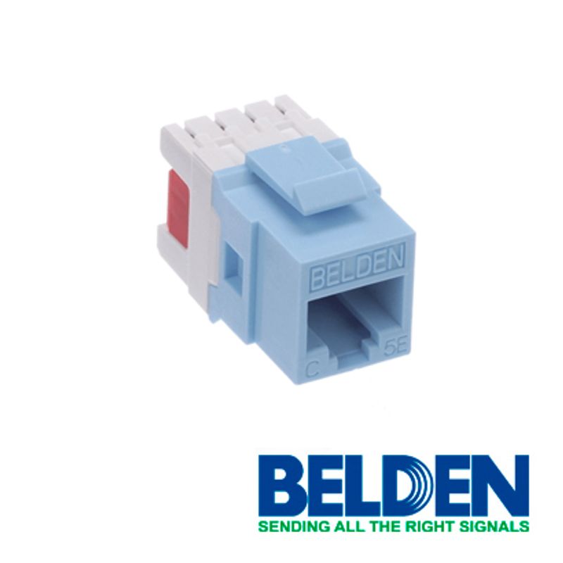 Conector Modular Jack Rj45 Cat5e Belden Ax101315 Estilo Keyconnect Azul Claro Compatible Con Faceplate Ax102660ax102655ax102249 