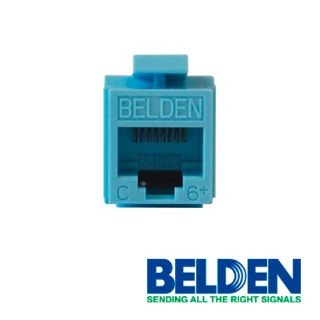 conector modular jack rj45 cat6 belden ax101326 estilo keyconnect azul claro compatible con faceplate ax102660ax102655ax102249 