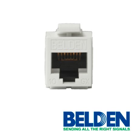 conector modular jack rj45 cat6a belden ax102282 estilo keyconnect blanco compatible con faceplate ax102660ax102655ax102249 pat