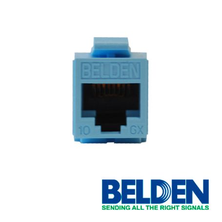 conector modular jack rj45 cat6a belden ax102288 estilo keyconnect azul claro compatible con faceplate ax102660ax102655ax102249