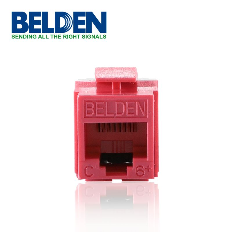 Conector Modular Jack Rj45 Cat6 Belden Ax101323 Estilo Keyconnect Rojo Claro Compatible Con Faceplate Ax102660ax102655ax102249 P