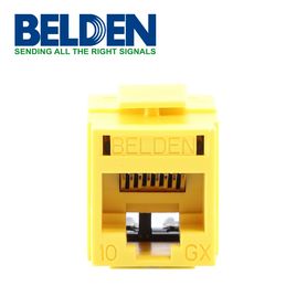 conector modular jack rj45 cat6a revconnect belden rvamjkuyls1 estilo keyconnect amarillo compatible con faceplate ax102660ax10