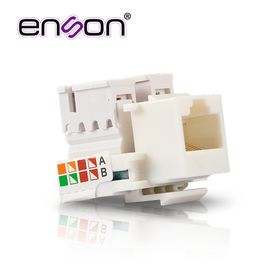 conector jack enson ensjc6wh cat6 color blanco a 90 grados ponchado con pinzas y cubrepolvo