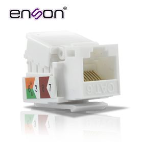 conector jack enson ensjtl6wh cat6 color blanco a 90 grados ponchado facil sin pinzas y cubrepolvo