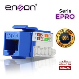 conector modular jack rj45 enson eprotljack6bl serie pro terminado sin pinzas posicion vertical cat6 color azul compatible con 