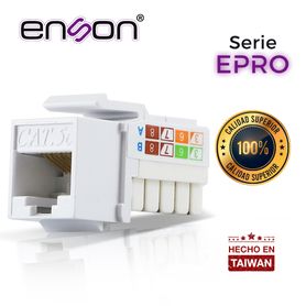 conector modular jack rj45 enson eprojack5ewh serie pro posicion vertical cat5e color blanco compatible con placas enson eprofp