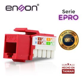 conector modular jack rj45 enson eprojack5erd serie pro posicion vertical cat5e color rojo compatible con placas enson eprofp r