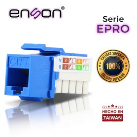 conector modular jack rj45 enson eprojack5ebl serie pro posicion vertical cat5e color azul compatible con placas enson eprofp r