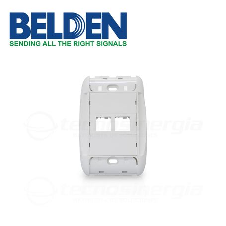 placa de pared faceplate belden ax101780 2 puertos compatible con jacks estilo mdvo cat6a cat6 cat5e fibra óptica y coaxiales c