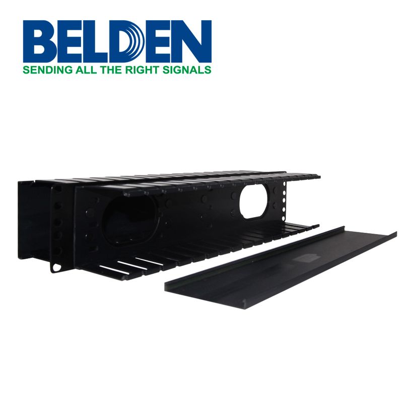 Organizador Horizontal Belden 95121902fr 2 Ur Administracion Frontal Y Posterior Con Tapa Negro