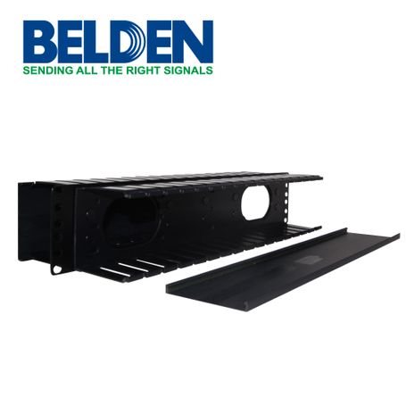 organizador horizontal belden 95121902fr 2 ur administracion frontal y posterior con tapa negro