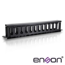 organizador horizontal frontal para rack enson enscm14 1ur con peines de policarbonato tapa removible y abatible para mayor pro