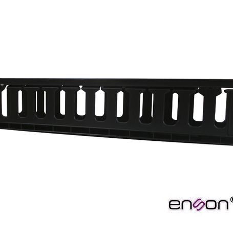 organizador horizontal frontal para rack enson enscm24 2ur con peines de policarbonato tapa removible y abatible para mayor pro