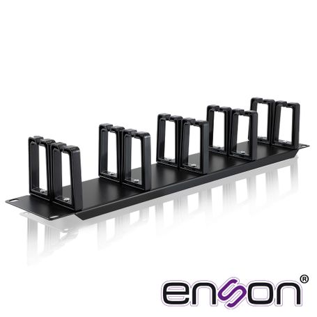 organizador horizontal frontal para rack enson enscmr24 2ur con peines de policarbonato para mayor proteccion y mejor acceso cu