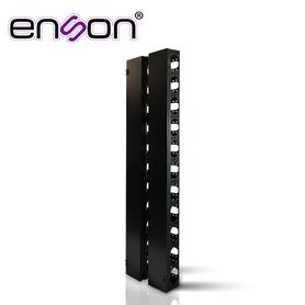 organizador vertical enson ensvm25u para rack de 25ur con ventanas de acceso de cableado fabricado en metal tapa removible para