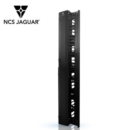 Organizador Vertical P/racks O Gabinetes Cable Ncs Jaguar Ncsvop28 28 Ur Con Peines De Policarbonato Tapa Removible Y Abatible P