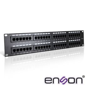 patch panel enson enspa48p7 2ur precargado cat6 48 puertos montaje en rack estandar 19