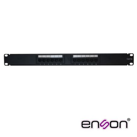 patch panel enson enspa12p5e 1ur precargado cat5e 12 puertos montaje en rack estandar 19